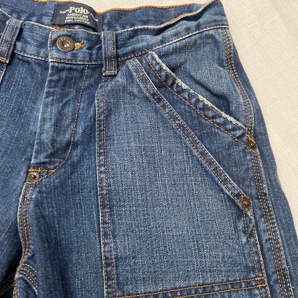 POLO Ralph Lauren Boys Dungaree Denim Shorts- Double Front Pockets - Size 10 - Picture 5 of 12